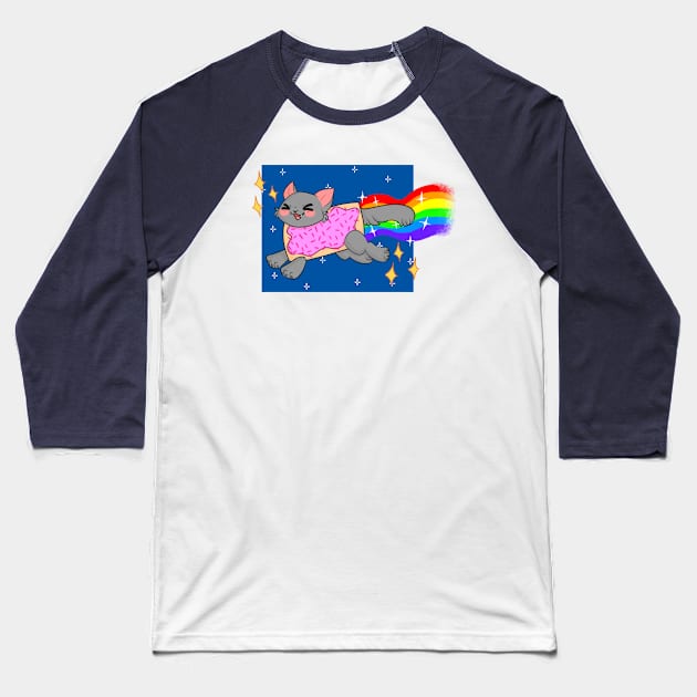 Nyan Cat Baseball T-Shirt by Nullkunst